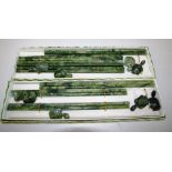 Boxed set seven pairs Chinese greenstone chopstick