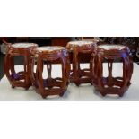 Four Chinese rosewood stools / tables