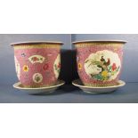 Pair Chinese ceramic jardinieres