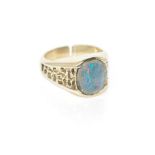 9ct yellow gold and opal ring