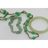 Greenstone necklace, bracelet and bangle