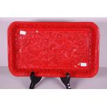 Chinese red lacquer tray