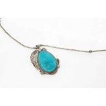 Vintage silver and turquoise pendant