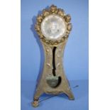 Rare art nouveau white bronze mantle clock