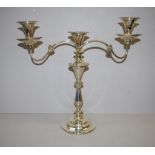 Two branch silver plated candelabrum