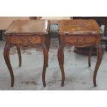 Pair of French style oak end tables