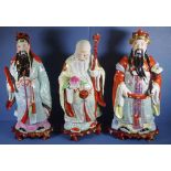 Set three Chinese large ceramic sage figures