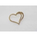 9ct gold heart shaped diamond slider