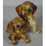 Zsolnay porcelain dog figural group