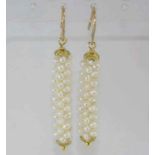 Seed pearl drop earrings