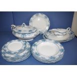 Part English blue & white dinner set