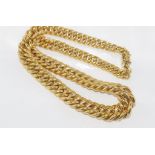 Good 9ct yellow gold graduated rope necklace