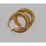 Engraved 9ct yellow gold hoop earrings