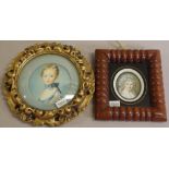 Two framed portrait miniatures