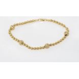 9ct yellow gold ball bracelet