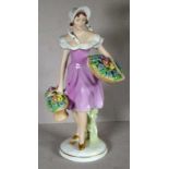 Royal Dux flower lady figure