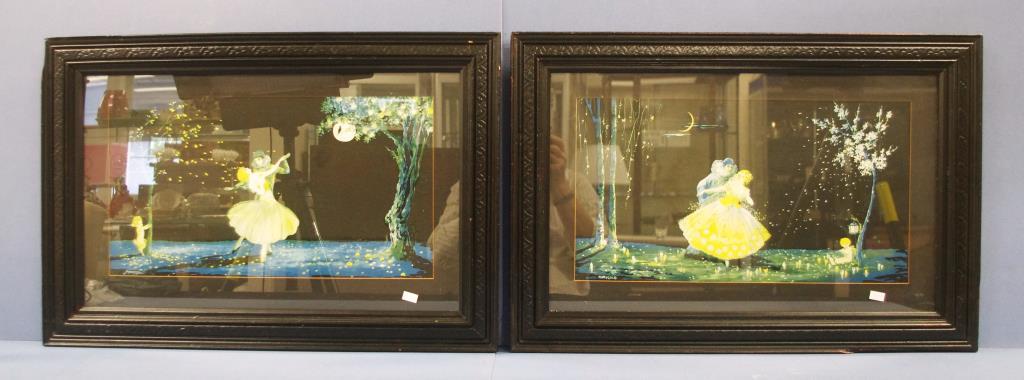 Pair art deco Marigold framed prints