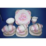 Twenty one piece Tuscan floral teaset