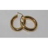 Large 9ct yellow gold hoop earrings