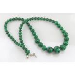 Graduated malachite bead necklace