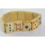 Vintage bone playing card bracelet