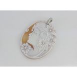 Large modern cameo pendant