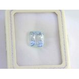 Unset cushion cut aquamarine (approx 34ct)