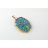 Gold and opal pendant marked 14K