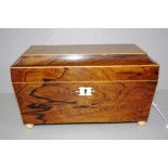 Large William IV rosewood tea caddy