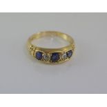 Vintage 18ct gold, sapphire and diamond ring