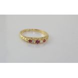 Vintage 18ct yellow gold, ruby and diamond ring