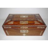 Victorian rosewood & inlaid MOP work box