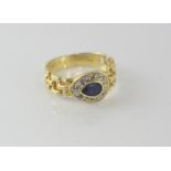 14ct yellow gold, sapphire ring