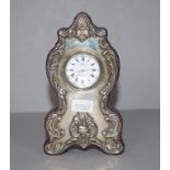 Sterling silver mounted bedroom clock