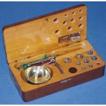 Wood cased set gold scales