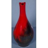 Royal Doulton Flambe veined spill vase