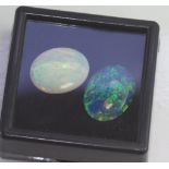 Two unset opals - solid and triplet