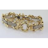 9ct two tone gold bracelet with bolt clasp