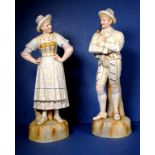 Pair Austrian bisque figures