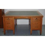 Vintage oak partner's desk