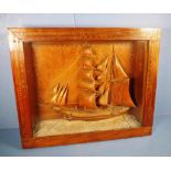 Antique timber framed model ship