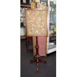 Victorian mahogany tapestry pole screen