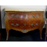 French marble top parquetry bomb? commode