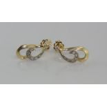 14ct two tone gold earrings