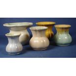 Five assorted Nell McCredie pottery vases