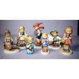 Seven various Goebel figures