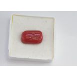 Unset oblong Italian red coral piece