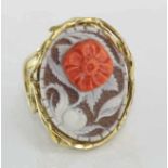 Silver gilt adjustable ring