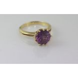 Vintage 9ct gold, synthetic Alexandrite ring