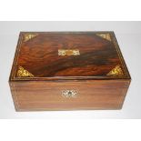 Victorian rosewood & inlaid MOP box